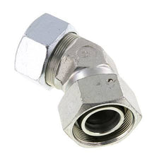 38S Zink plated Steel 45deg Elbow Cutting Fitting with Swivel 315 bar NBR O-ring Sealing Cone Adjustable ISO 8434-1