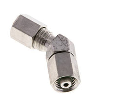 6L Stainless Steel 45deg Elbow Cutting Fitting with Swivel 315 bar FKM O-ring Sealing Cone Adjustable ISO 8434-1