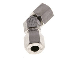 8L Stainless Steel 45deg Elbow Cutting Fitting with Swivel 315 bar FKM O-ring Sealing Cone Adjustable ISO 8434-1