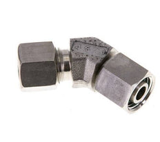 10L Stainless Steel 45deg Elbow Cutting Fitting with Swivel 315 bar FKM O-ring Sealing Cone Adjustable ISO 8434-1