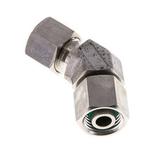 10L Stainless Steel 45deg Elbow Cutting Fitting with Swivel 315 bar FKM O-ring Sealing Cone Adjustable ISO 8434-1