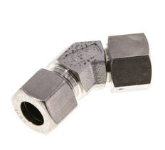 12L Stainless Steel 45deg Elbow Cutting Fitting with Swivel 315 bar FKM O-ring Sealing Cone Adjustable ISO 8434-1