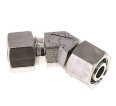 12L Stainless Steel 45deg Elbow Cutting Fitting with Swivel 315 bar FKM O-ring Sealing Cone Adjustable ISO 8434-1