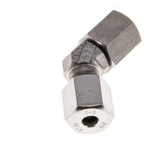 6S Stainless Steel 45deg Elbow Cutting Fitting with Swivel 630 bar FKM O-ring Sealing Cone Adjustable ISO 8434-1