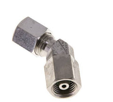 6S Stainless Steel 45deg Elbow Cutting Fitting with Swivel 630 bar FKM O-ring Sealing Cone Adjustable ISO 8434-1