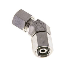 8S Stainless Steel 45deg Elbow Cutting Fitting with Swivel 630 bar FKM O-ring Sealing Cone Adjustable ISO 8434-1