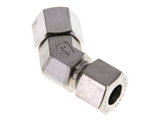 12S Stainless Steel 45deg Elbow Cutting Fitting with Swivel 630 bar FKM O-ring Sealing Cone Adjustable ISO 8434-1