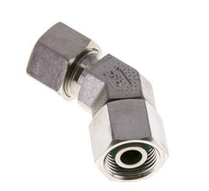 12S Stainless Steel 45deg Elbow Cutting Fitting with Swivel 630 bar FKM O-ring Sealing Cone Adjustable ISO 8434-1