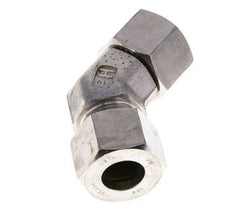 16S Stainless Steel 45deg Elbow Cutting Fitting with Swivel 400 bar FKM O-ring Sealing Cone Adjustable ISO 8434-1