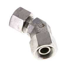 16S Stainless Steel 45deg Elbow Cutting Fitting with Swivel 400 bar FKM O-ring Sealing Cone Adjustable ISO 8434-1