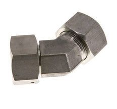 25S Stainless Steel 45deg Elbow Cutting Fitting with Swivel 400 bar FKM O-ring Sealing Cone Adjustable ISO 8434-1