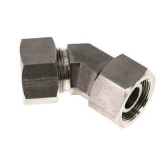 25S Stainless Steel 45deg Elbow Cutting Fitting with Swivel 400 bar FKM O-ring Sealing Cone Adjustable ISO 8434-1