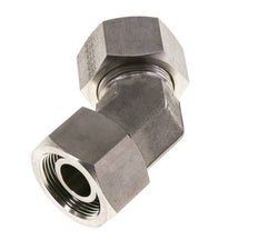 25S Stainless Steel 45deg Elbow Cutting Fitting with Swivel 400 bar FKM O-ring Sealing Cone Adjustable ISO 8434-1