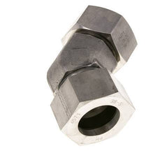 38S Stainless Steel 45deg Elbow Cutting Fitting with Swivel 315 bar FKM O-ring Sealing Cone Adjustable ISO 8434-1