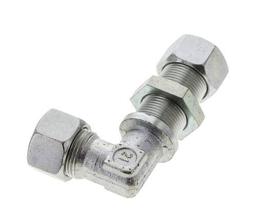 15L Zink plated Steel Elbow Cutting Fitting Bulkhead 315 bar ISO 8434-1