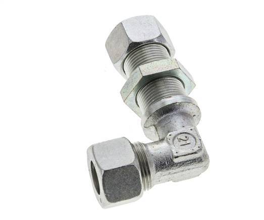 15L Zink plated Steel Elbow Cutting Fitting Bulkhead 315 bar ISO 8434-1