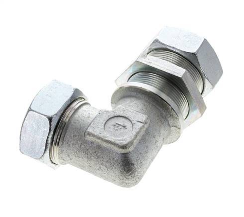 42L Zink plated Steel Elbow Cutting Fitting Bulkhead 160 bar ISO 8434-1