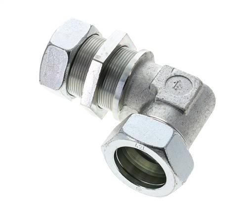 42L Zink plated Steel Elbow Cutting Fitting Bulkhead 160 bar ISO 8434-1