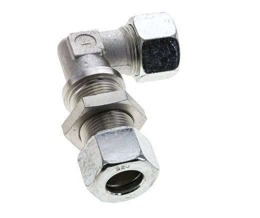 20S Zink plated Steel Elbow Cutting Fitting Bulkhead 400 bar ISO 8434-1