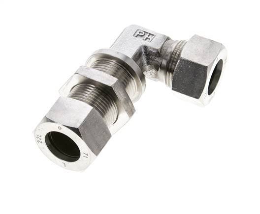 22L Stainless Steel Elbow Cutting Fitting Bulkhead 160 bar ISO 8434-1