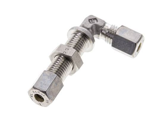 6L Stainless Steel Elbow Compression Fitting Bulkhead 315 bar ISO 8434-1