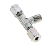 4LL & M8x1 (con) Zink plated Steel T-Shape Tee Cutting Fitting with Male Threads 100 bar ISO 8434-1