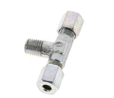 4LL & M8x1 (con) Zink plated Steel T-Shape Tee Cutting Fitting with Male Threads 100 bar ISO 8434-1