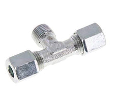 6LL & M10x1 (con) Zink plated Steel T-Shape Tee Cutting Fitting with Male Threads 100 bar ISO 8434-1