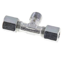 6LL & M10x1 (con) Zink plated Steel T-Shape Tee Cutting Fitting with Male Threads 100 bar ISO 8434-1