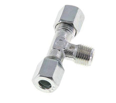 6LL & M10x1 (con) Zink plated Steel T-Shape Tee Cutting Fitting with Male Threads 100 bar ISO 8434-1