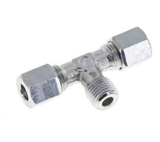 6LL & M10x1 (con) Zink plated Steel T-Shape Tee Cutting Fitting with Male Threads 100 bar ISO 8434-1