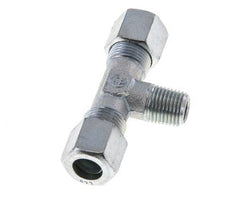 8LL & M10x1 (con) Zink plated Steel T-Shape Tee Cutting Fitting with Male Threads 100 bar ISO 8434-1