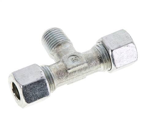 10L & M14x1.5 (con) Zink plated Steel T-Shape Tee Cutting Fitting with Male Threads 315 bar ISO 8434-1