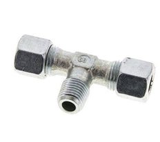 10L & M14x1.5 (con) Zink plated Steel T-Shape Tee Cutting Fitting with Male Threads 315 bar ISO 8434-1