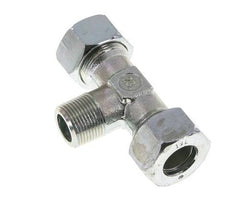 18L & M22x1.5 (con) Zink plated Steel T-Shape Tee Cutting Fitting with Male Threads 315 bar ISO 8434-1