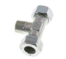 18L & M22x1.5 (con) Zink plated Steel T-Shape Tee Cutting Fitting with Male Threads 315 bar ISO 8434-1