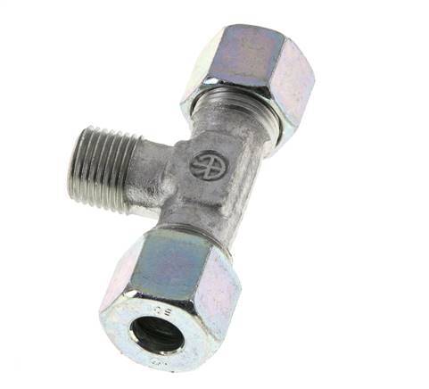 10S & M16x1.5 (con) Zink plated Steel T-Shape Tee Cutting Fitting with Male Threads 640 bar ISO 8434-1