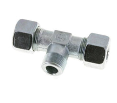 16S & M22x1.5 (con) Zink plated Steel T-Shape Tee Cutting Fitting with Male Threads 400 bar ISO 8434-1