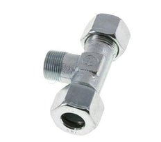 16S & M22x1.5 (con) Zink plated Steel T-Shape Tee Cutting Fitting with Male Threads 400 bar ISO 8434-1