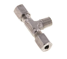 4LL & M8x1 (con) Stainless Steel T-Shape Tee Cutting Fitting with Male Threads 100 bar ISO 8434-1