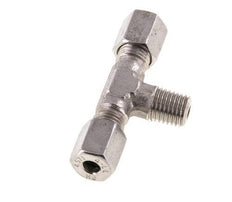 4LL & M8x1 (con) Stainless Steel T-Shape Tee Cutting Fitting with Male Threads 100 bar ISO 8434-1