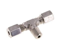 4LL & M8x1 (con) Stainless Steel T-Shape Tee Cutting Fitting with Male Threads 100 bar ISO 8434-1