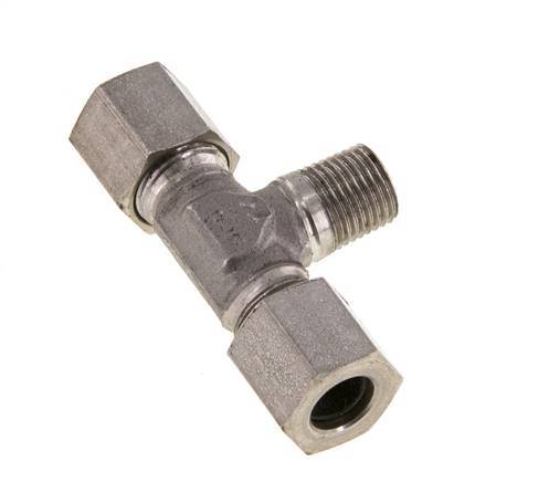 8LL & M10x1 (con) Stainless Steel T-Shape Tee Cutting Fitting with Male Threads 100 bar ISO 8434-1