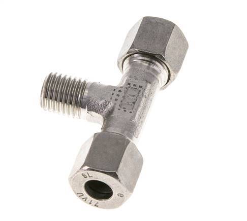 8L & M12x1.5 (con) Stainless Steel T-Shape Tee Cutting Fitting with Male Threads 315 bar ISO 8434-1