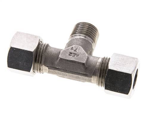 12L & M16x1.5 (con) Stainless Steel T-Shape Tee Cutting Fitting with Male Threads 315 bar ISO 8434-1