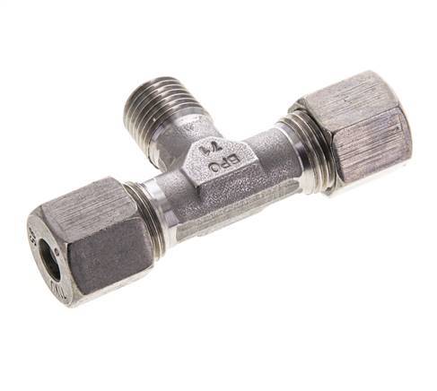 8S & M14x1.5 (con) Stainless Steel T-Shape Tee Cutting Fitting with Male Threads 630 bar ISO 8434-1