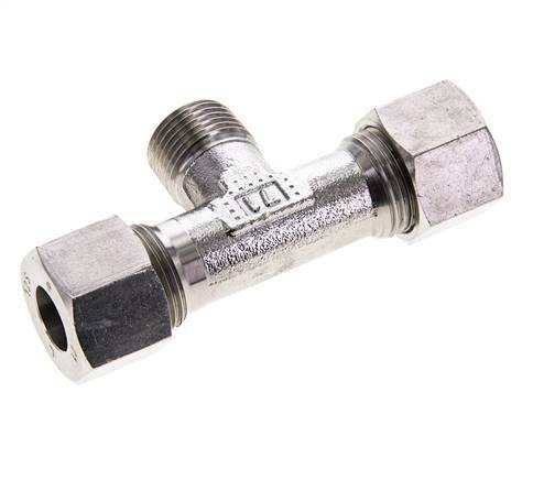 12S & M18x1.5 (con) Stainless Steel T-Shape Tee Cutting Fitting with Male Threads 630 bar ISO 8434-1