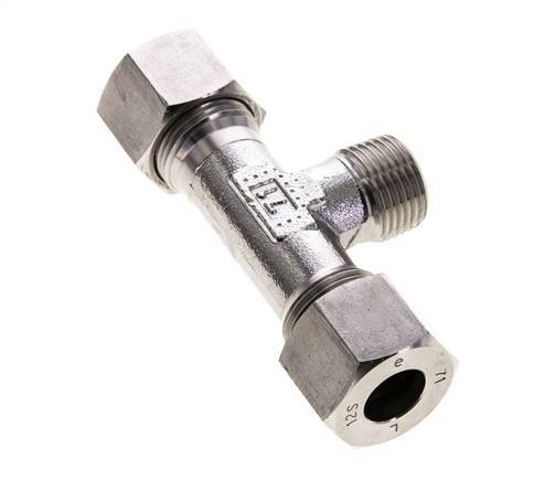 12S & M18x1.5 (con) Stainless Steel T-Shape Tee Cutting Fitting with Male Threads 630 bar ISO 8434-1