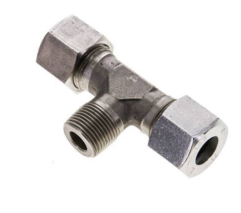 14S & M20x1.5 (con) Stainless Steel T-Shape Tee Cutting Fitting with Male Threads 630 bar ISO 8434-1