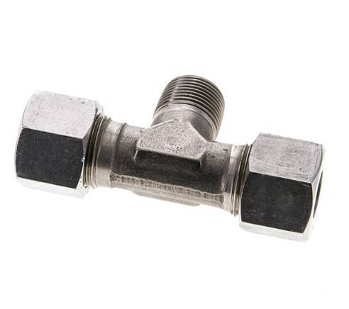 14S & M20x1.5 (con) Stainless Steel T-Shape Tee Cutting Fitting with Male Threads 630 bar ISO 8434-1